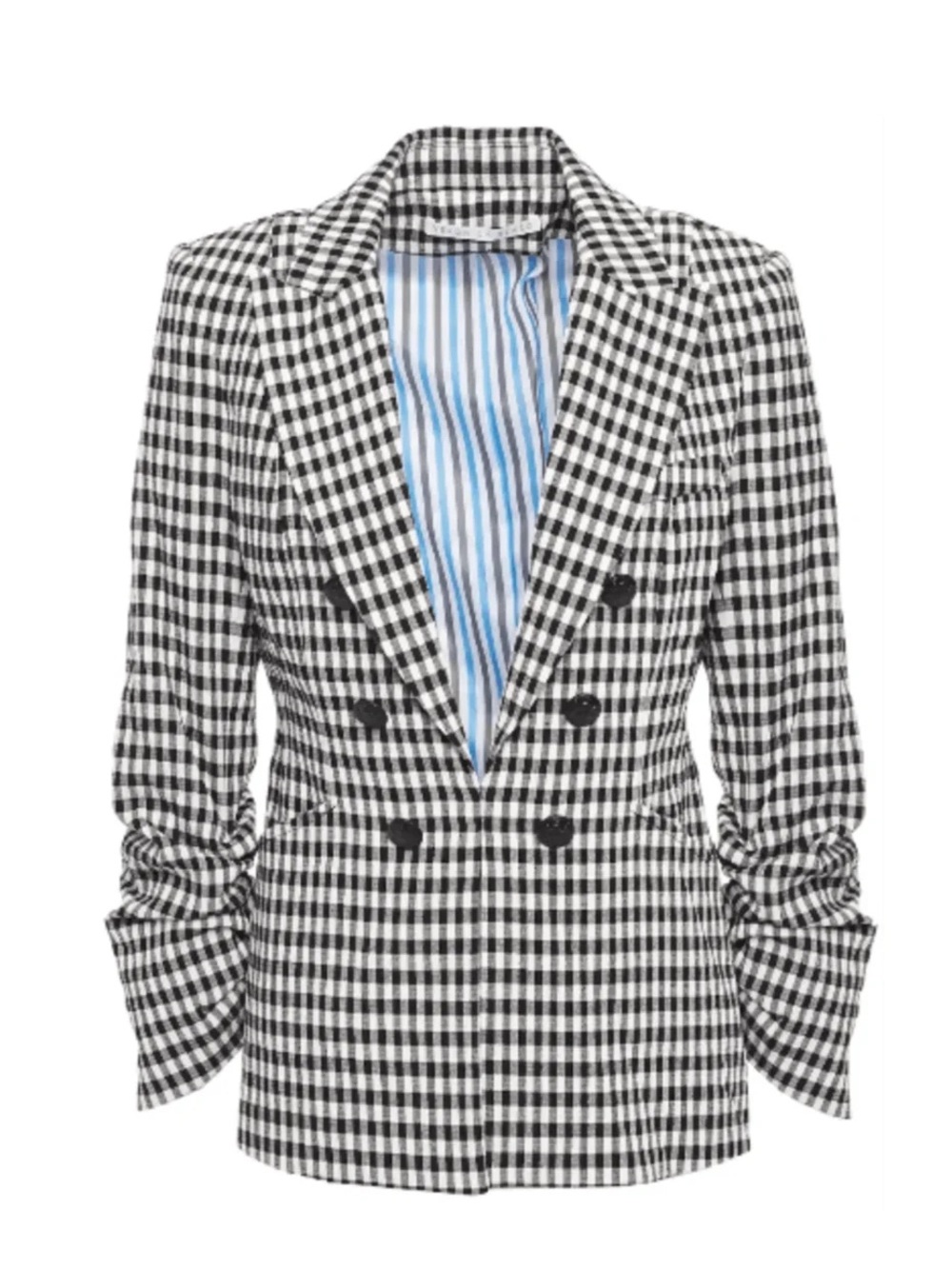 VERONICA BEARD Caldwell Gingham Dickey Jacket Blazer Black White EUC Size 6